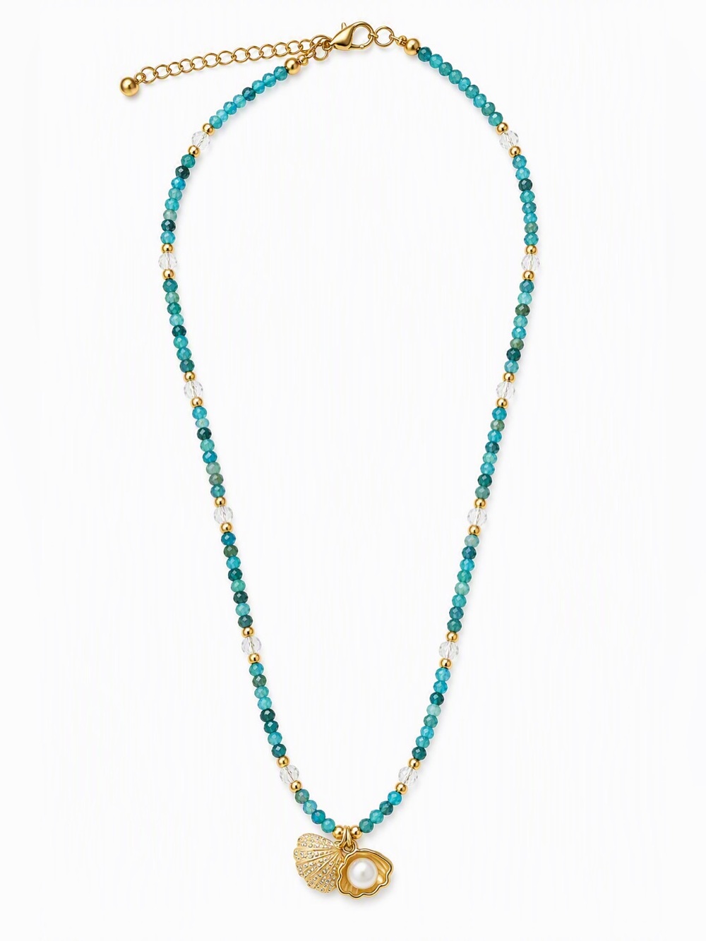 Stunning Blue Apatite and clear quartz necklace **NOT A JANE WIN